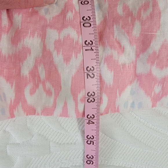 GAP 100% Linen Lined Pink White V Neck Mini Dress Pleated Pockets Size 0 - Picture 12 of 12